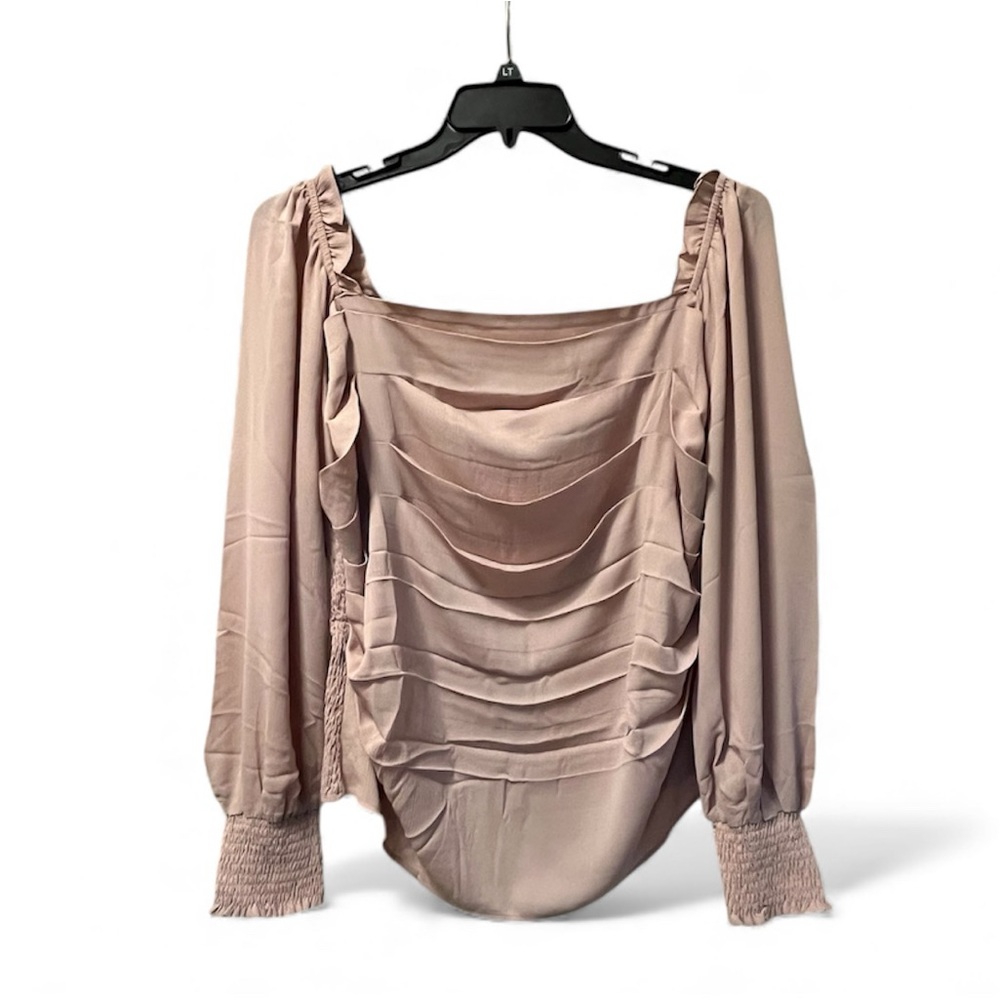 Andre’e By Unit Pink Smocked Women's Long Sleeve Top